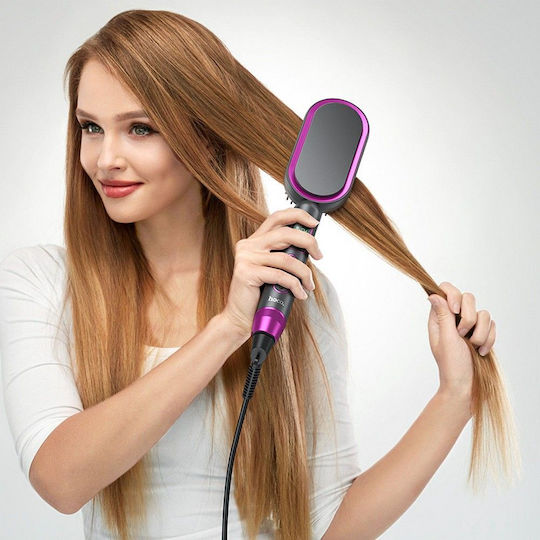 Hoco HP44 Ceramic Electric Hair Brush for Hair Straightening and Curls 85W