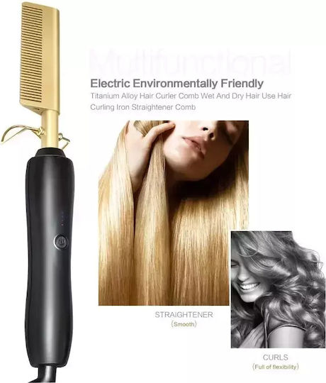 Andowl Ceramic Electric Brush for Straightening Hair and Beard