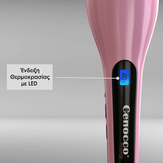 Cenocco Κεραμική Ηλεκτρική Βούρτσα για Ίσιωμα 29W Ροζ