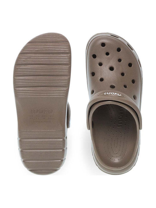 Luofu Damentag Holzschuhe Braune