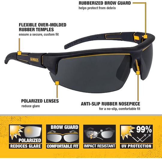 Polarized Safety Glasses Dewalt Dpg109-2pd Eu Architect Uv Protection