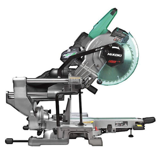 Hikoki Hikoki Kapp- und Gehrungssäge Radial Anzeige Laser C8FSHG Kapp- und Gehrungssäge Stromquelle 1100W Schiebesäge mit Schnittführung Laser & Scheibendurchmesser 216mm