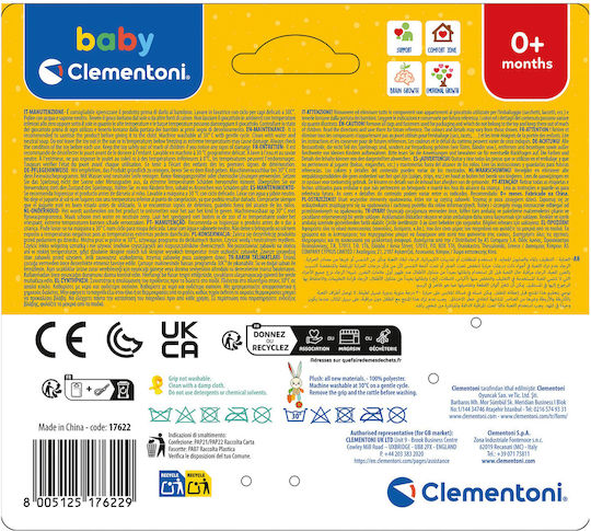 Baby Clementoni Pendant Cot and Stroller Toy with Teether Easy Peasy Soft Bunny for Newborns