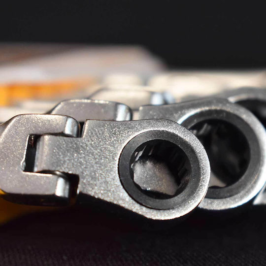 Ingco Set of Ratchet Polygon Wrenches with Sizes from 8mm to 19mm 8 Pieces
