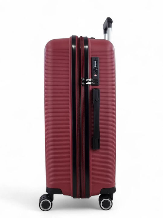 Rain Großer Hartschalenkoffer Burgundisch mit 4 Rädern Höhe 75cm