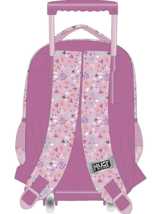 Must Team School Trolley Bag Elementary Lilac with Water Bottle Holder 30lt Must Team School Trolley Bag Elementary Lilac with Water Bottle Holder 30lt