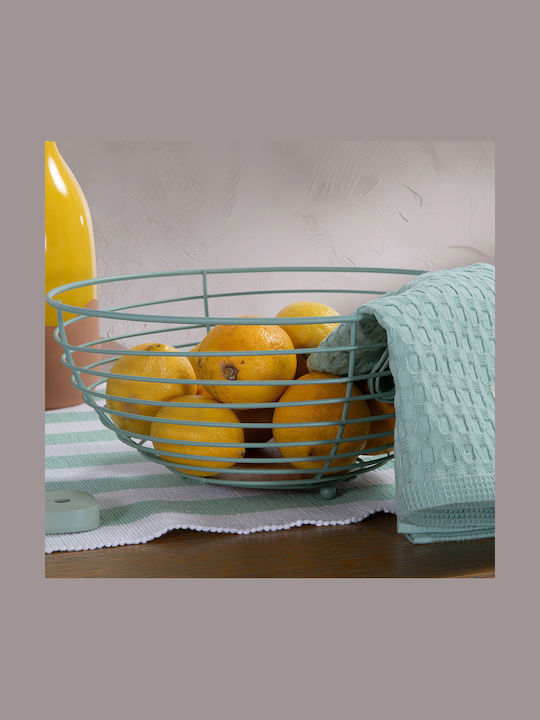 Nef-Nef Homeware Side Фруктиера Метална Зелена 28.5x28.5x13см