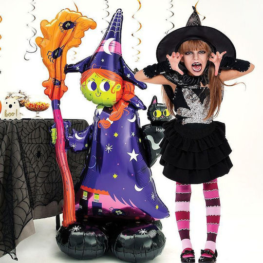 Μπαλόνι Halloween Foil Jumbo Πολύχρωμο Μάγισσα 139εκ.