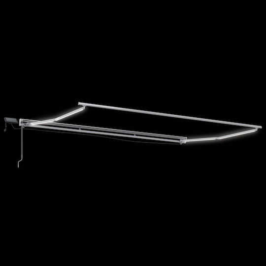 vidaxl Handbetriebenes Markisenrahmen Led Weiß 4,5 X 3 M