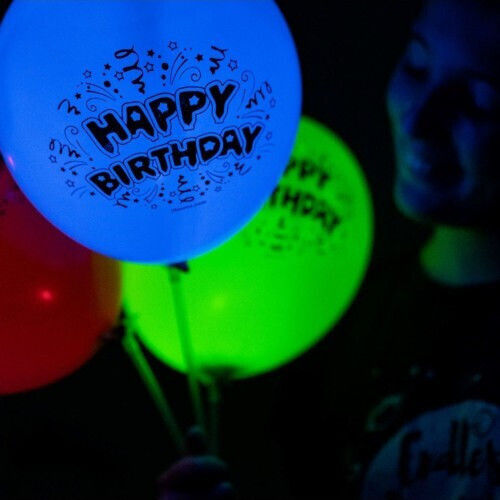 Set 5 Luftballons Latex Bunte mit LEDs 23cm