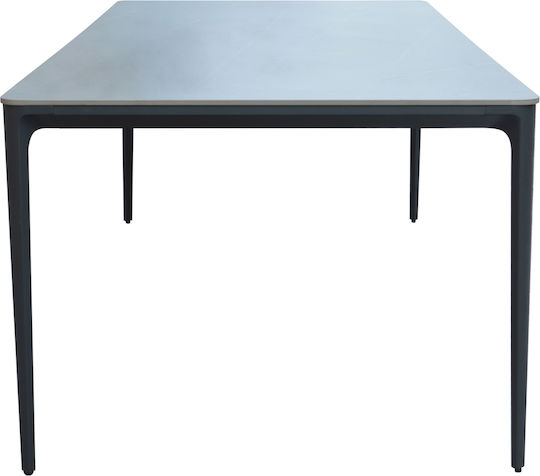 Stad Τραπέζι Τραπεζαρίας Αλουμινίου Γκρι 220x100x75εκ.