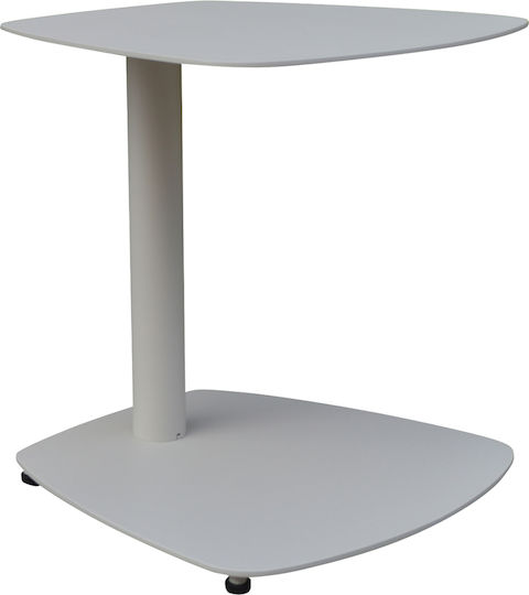 Auxiliary Table for Small Outdoor Spaces Aluminum Caret White 40x39x40cm