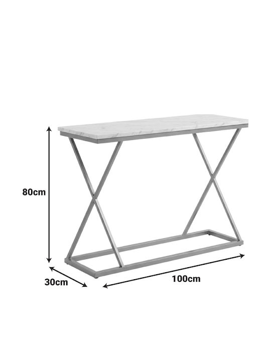 Glimmer Console Table from Wood & Metal Natural L100xW30xH80cm