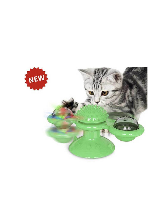 Pet Interest Spring Cat Toy Αυτόματο Παιχνίδι Γάτας Μπάλα Πράσινο με Catnip Πράσινο 158x5x69mm