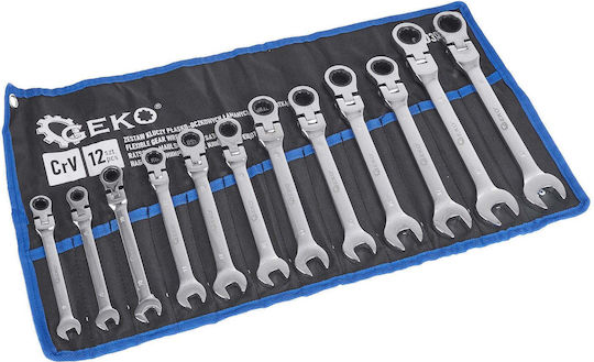 Kombinationsschlüsselsatz Ratsche 8-19 mm 12-teilig Geko G10337