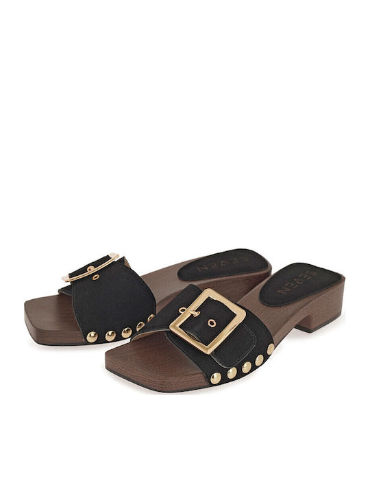 Mules With Heel in Black Colour