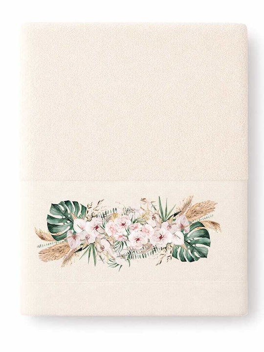 Astron Italy Boho Face Towel 50x90cm Ecru Weight 500gsm