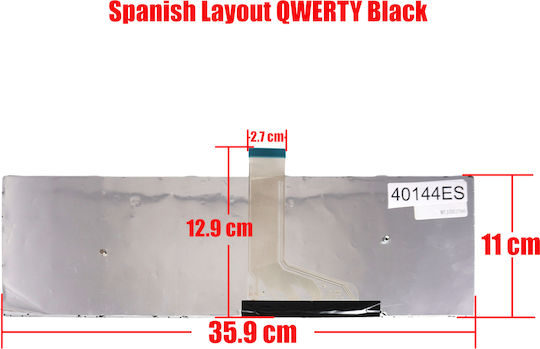 Spanish Laptop Keyboard For Toshiba Satellite C50-a C55-a C55d-a C55t-a C55dt-a C50d-a V143026cs1 Mp-11b53us-930b 9z.n7tsv.801 V143026ck1 Es Black Code 40144es