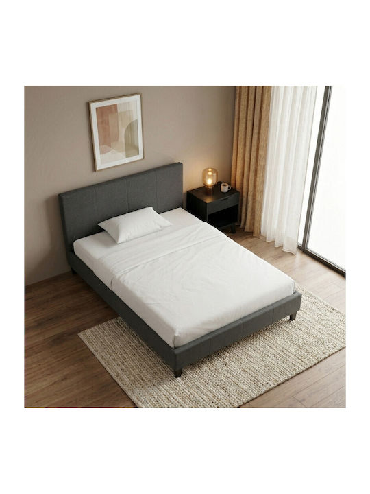 Flaches Betten Halbes Doppelbett Mit Stoff Grau Für Matratze 120x200cm