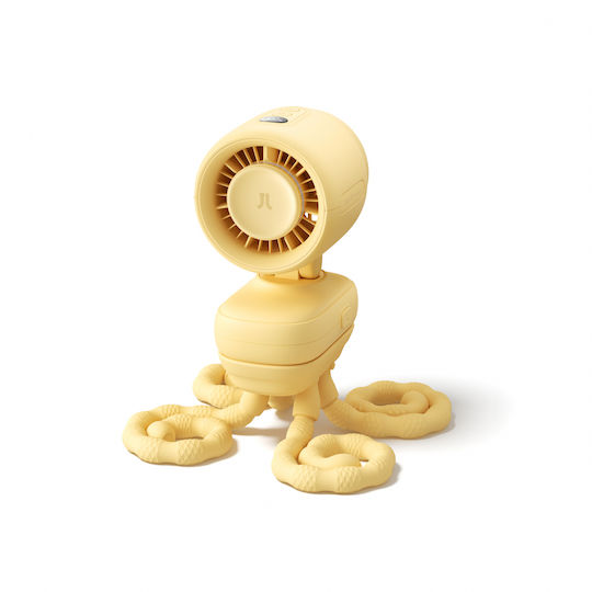 JisuLife Ventilator Pentru Cărucior 4 Ventilatoare Reîncărcabil 5000mAh Fără Lamele 2W Galben
