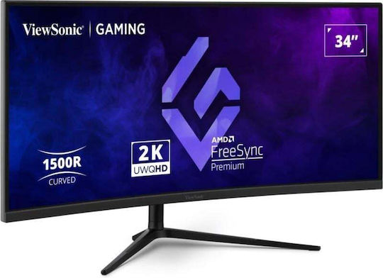 Viewsonic VX3418C-2K Ultrawide VA HDR Curved Gaming Monitor 34" QHD 3440x1440 180Hz