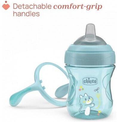 Chicco Transition Εκπαιδευτικό Μπιμπερό Πλαστικό με Λαβές Μπεζ για 4m+
