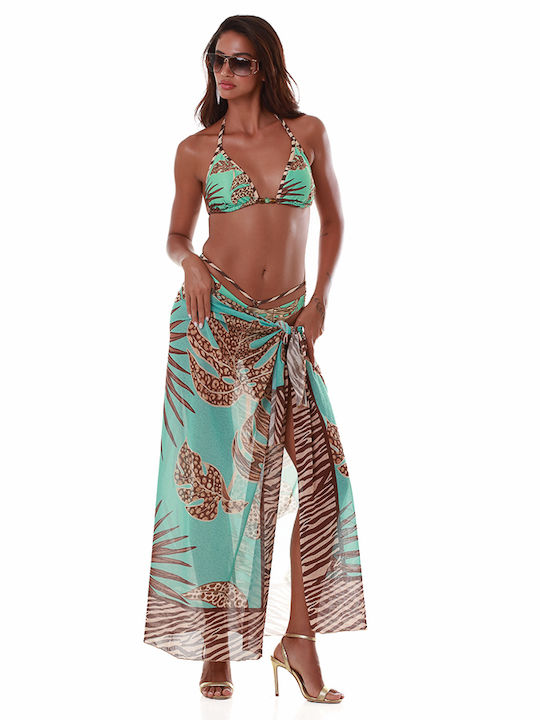 Bikini Τριγωνάκι B Cup με Ενίσχυση Floral Blue