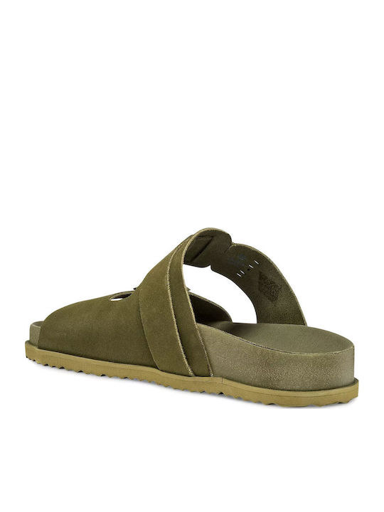 Leather Men's Sandals in Green Colour