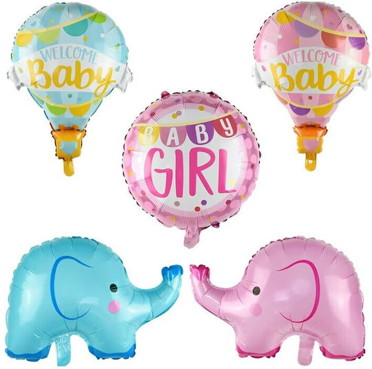 Baloane Metalizate Folie Flippy Mini Figurine Model Balon cu Aer Cald Tematică Fata Bine Ai Venit Bebeluș 80x62 Cm Ambalaj Individual Pai Inclus Umflare Aer Heliu Roz