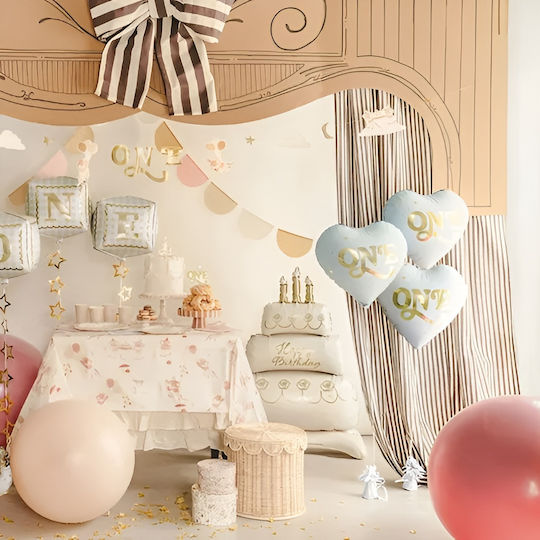 Balloon Foil Heart Light Blue ''one''