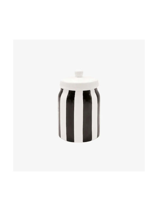 Striped Ceramic Storage Vase with Lid & Striped Texture Pgst0069