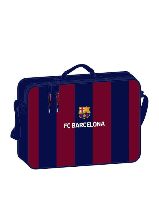 Ghiozdan Scoala F.c Barcelona 24/25 Burgundy Albastru Naval 38 X 28 X 6 Cm Portofel