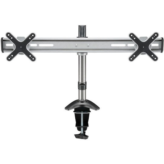 Goobay ScreenFlex Twin Suport Birou pentru 2 Monitoare până la 23" Argintie