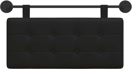 vidaXL Leather Bed Headboard Pillow Black 90x55cm