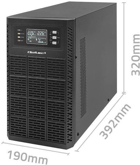 Qoltec 52282 Unitate UPS 3000VA 3000W cu 2 Prize Schuko