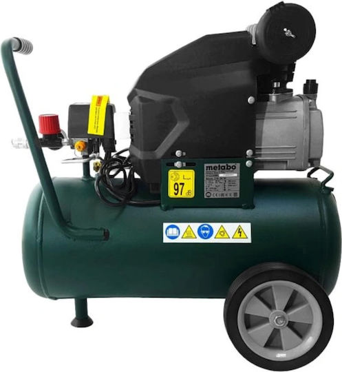Metabo Basic 250-24 W Single-Phase Air Compressors 97dB with Power 2hp and Airtank 24lt 601533000
