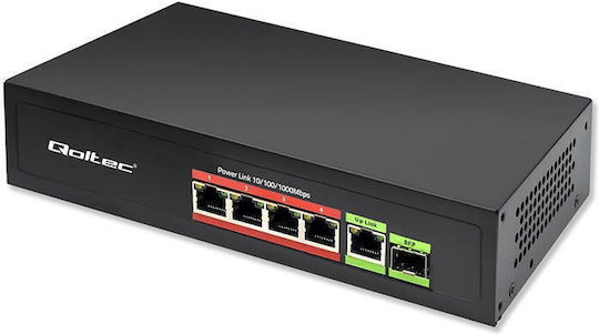 Qoltec L2 PoE Switch με 4 Θύρες Gigabit (1Gbps) Ethernet