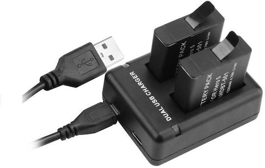 Încărcător Gopro Hero 5 6 7 8 2018 Dual Negru