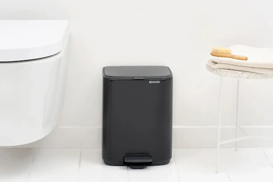 Brabantia Кошче Bo Pedal Пластмасово за Боклук с Педал Черно 7л