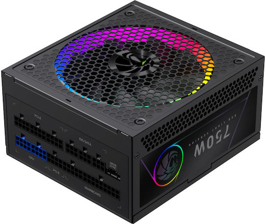 GameMax RGB 750G 750W Black Power Supply Full Modular 80 Plus Gold