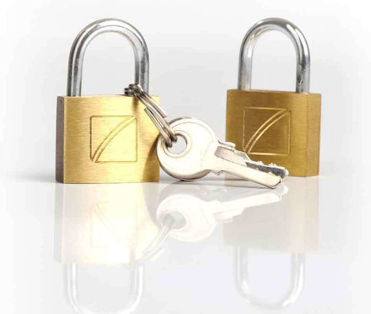 Travel Blue Padlock Brass with Key Set 20mm Blue 2pcs