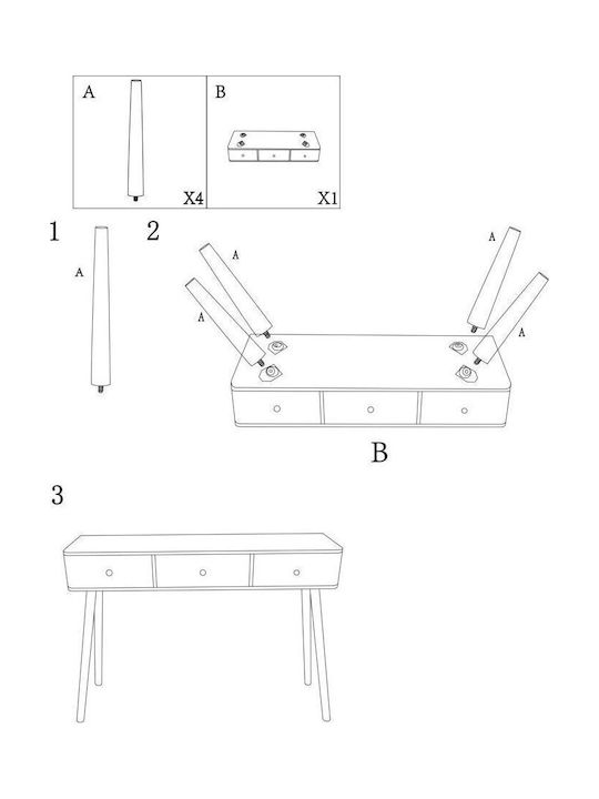 Mauro F Konsolentisch aus Spanplatte Ecru M108xB77xH30cm
