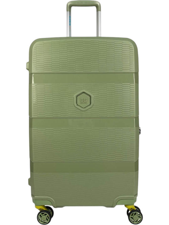 Bg Berlin Expandable Zip2 Μεγάλη Βαλίτσα Ταξιδίου Σκληρή Χακί με 4 Ρόδες Ύψους 69.5εκ.