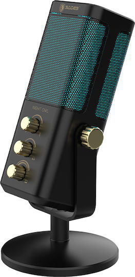 Sades Night Owl Dynamisches Mikrofon mit USB Typ-C Desktop, Schwanenhals