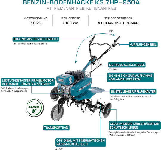 Könner & Söhnen KS 240 Четиритактов Мотофреза Бензинов 7к.с/208сс