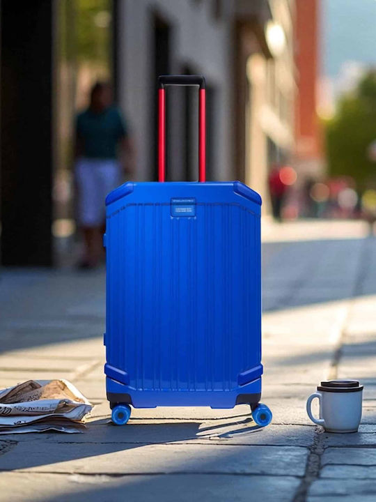 Piquadro Μεσαία Βαλίτσα Ταξιδίου Σκληρή Pop Blue με 4 Ρόδες Ύψους 69εκ.