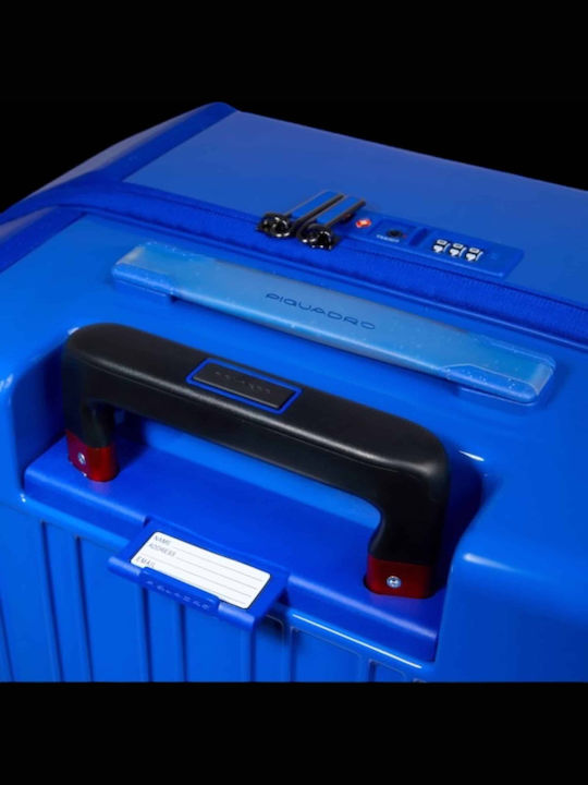 Piquadro Μεσαία Βαλίτσα Ταξιδίου Σκληρή Pop Blue με 4 Ρόδες Ύψους 69εκ.