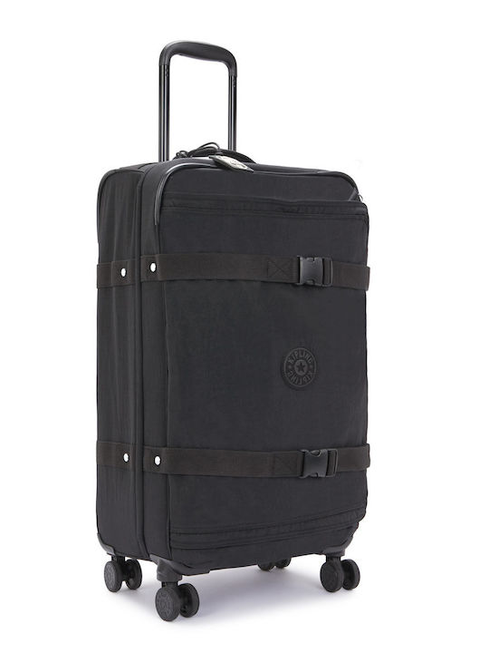 Kipling Spontaneous Medium Fabric Black Suitcase with 4 Wheels Height 66cm
