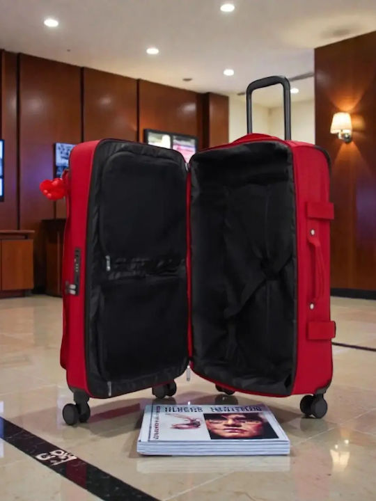 Kipling Spontaneous Μεσαία Βαλίτσα Ταξιδίου Ruby Red με 4 Ρόδες Ύψους 66εκ.