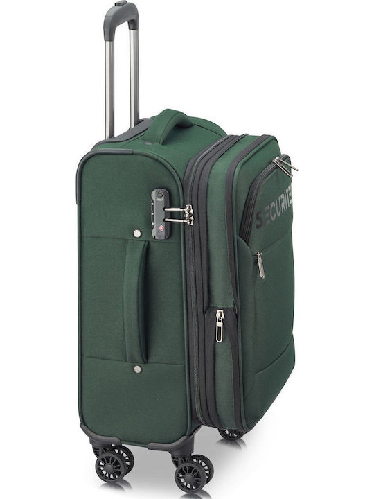 Securitech by Delsey Βαλίτσα Ταξιδίου Καμπίνας Υφασμάτινη Vanguard Green με 4 Ρόδες Ύψους 55εκ.